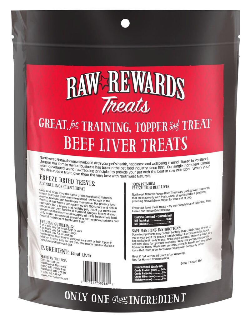 Northwest Naturals Northwest Naturals Raw Rewards Treats | Beef Liver 10 oz