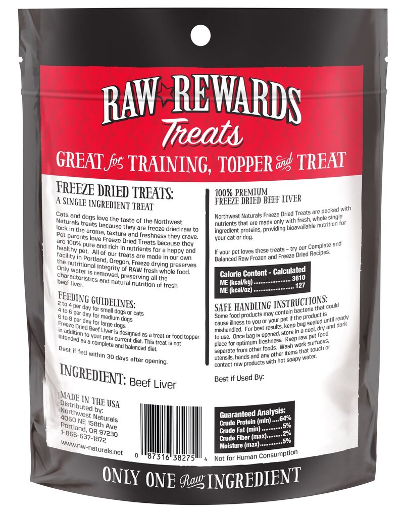 Northwest Naturals Northwest Naturals Raw Rewards Treats | Beef Liver 3 oz