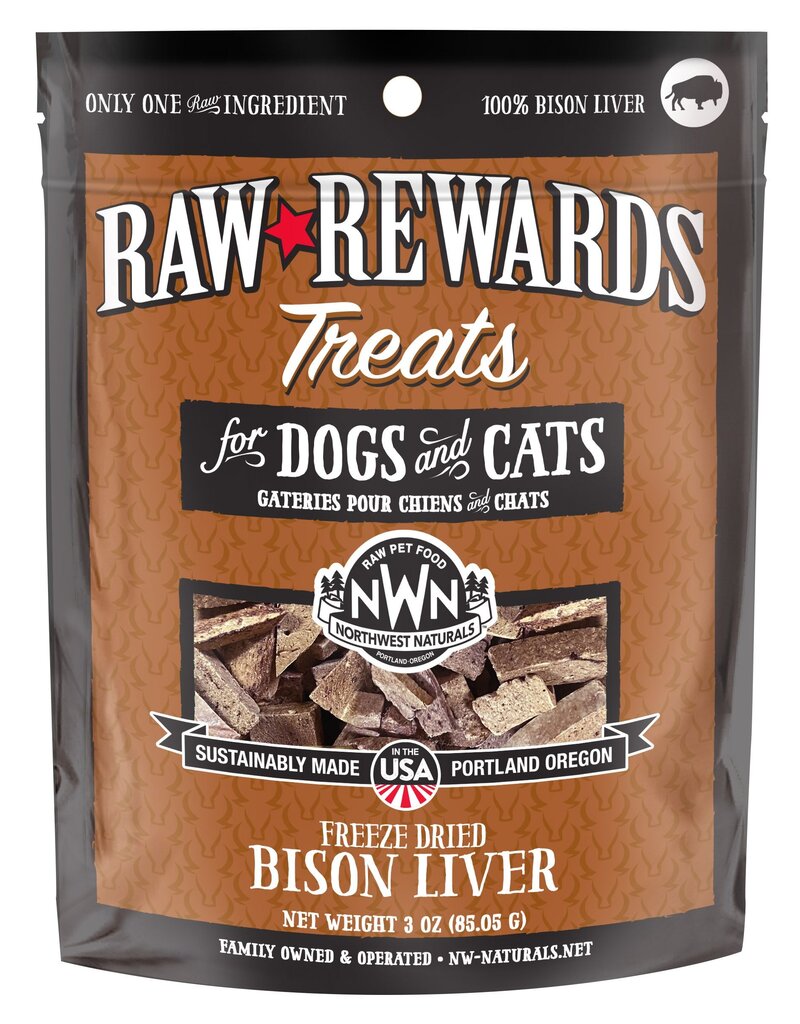 Northwest Naturals Northwest Naturals Raw Rewards Treats | Bison Liver 3 oz