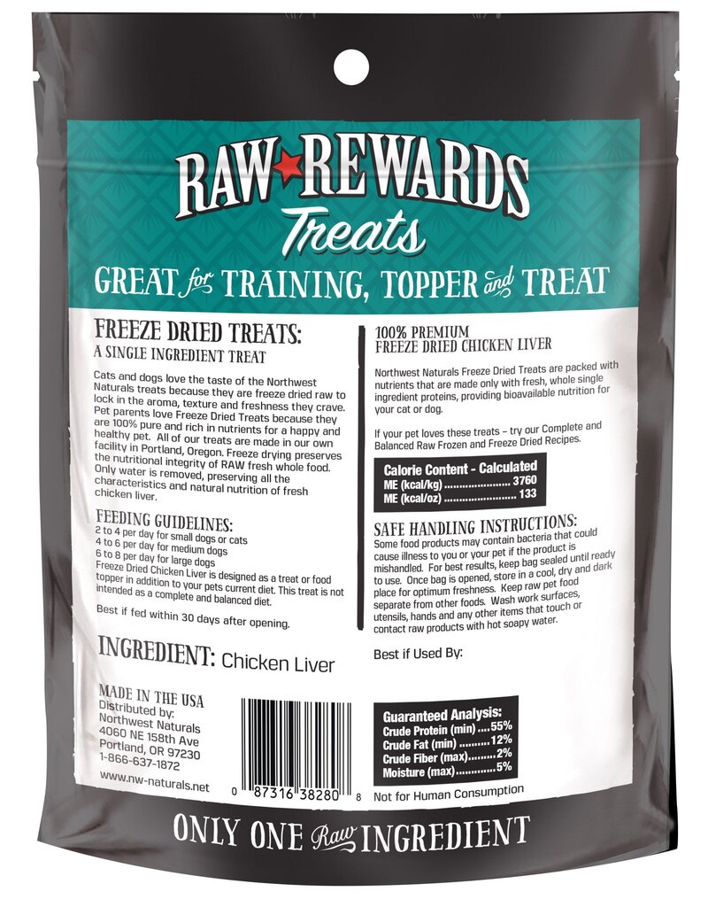 Northwest Naturals Northwest Naturals Raw Rewards Treats | Chicken Liver 3 oz