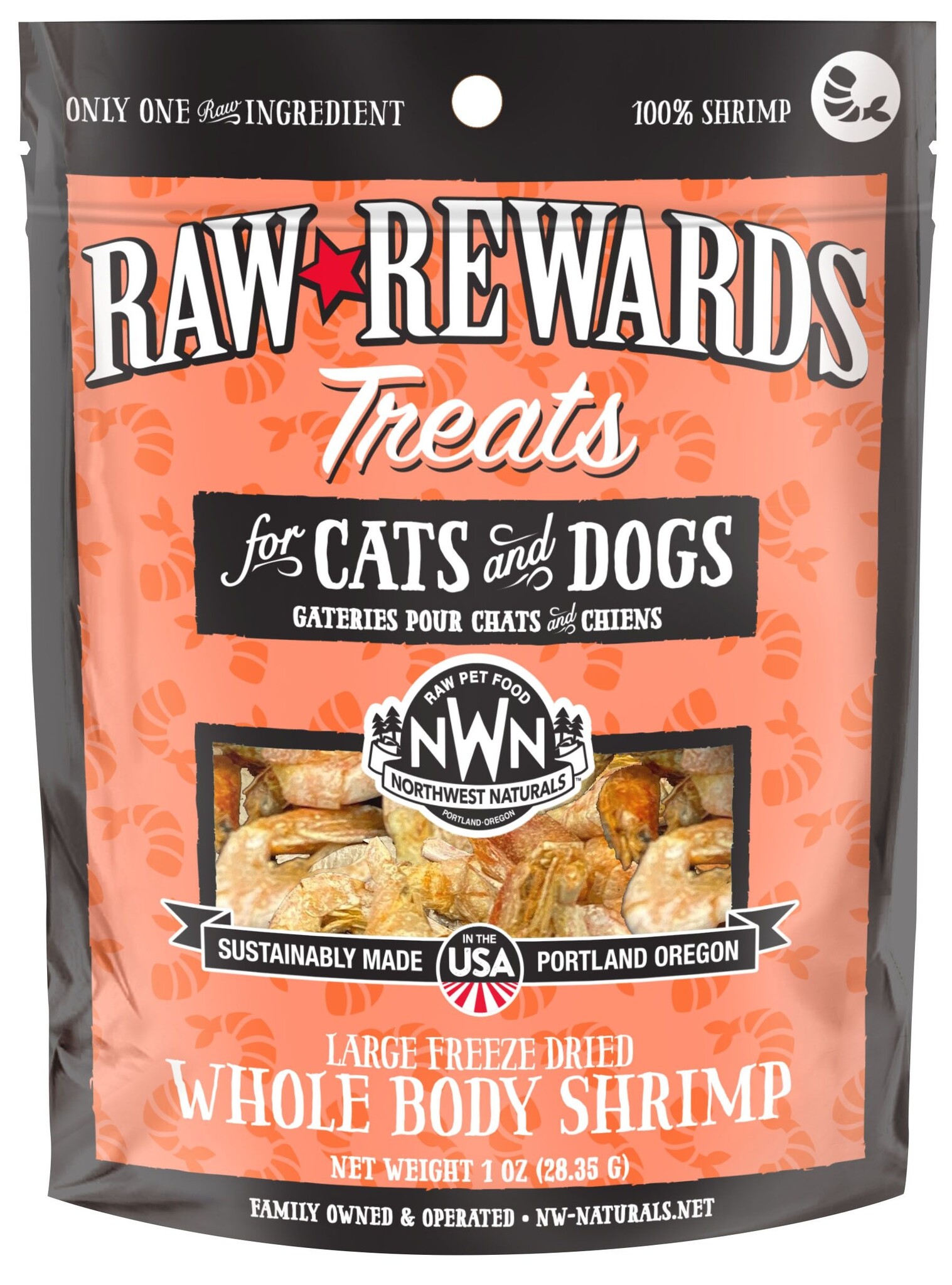 Northwest Naturals Raw Rewards Treats: Freeze Dried Shrimp (1oz
