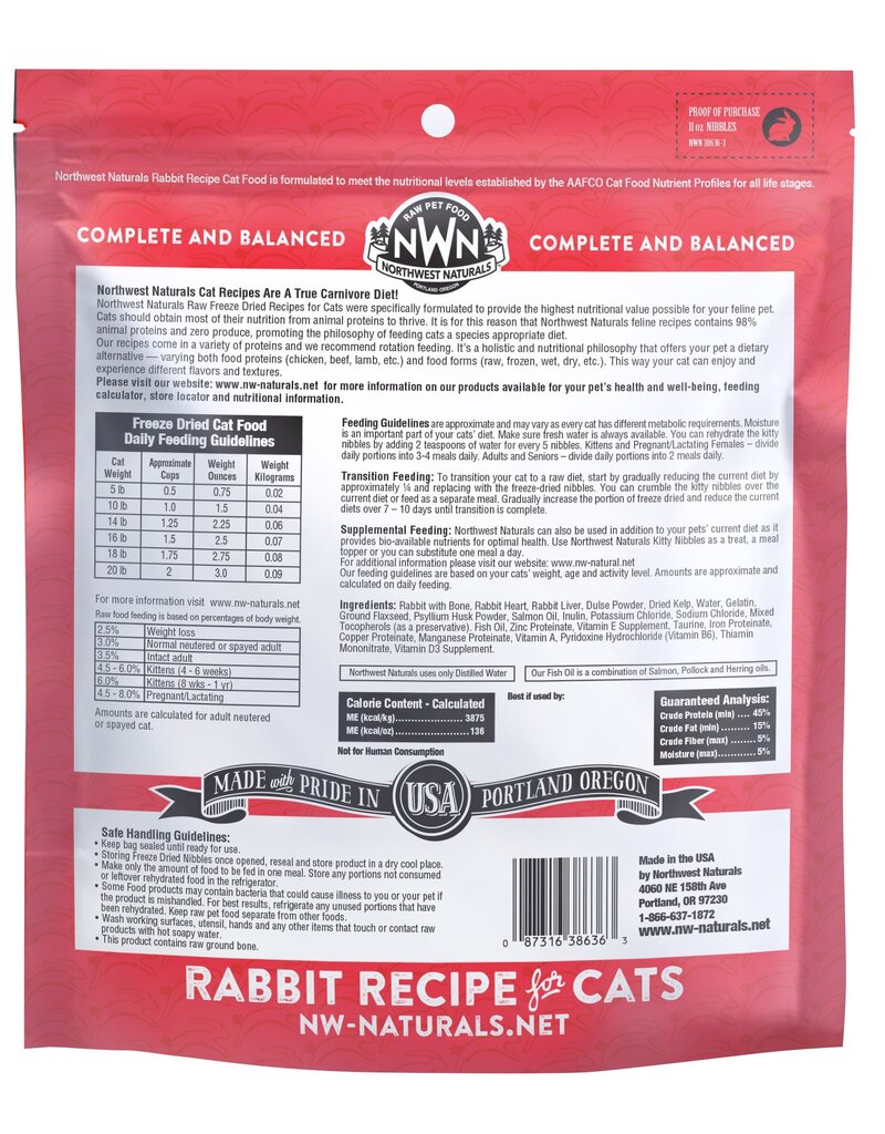 Northwest Naturals Northwest Naturals Freeze Dried Cat Food | Rabbit 11 oz