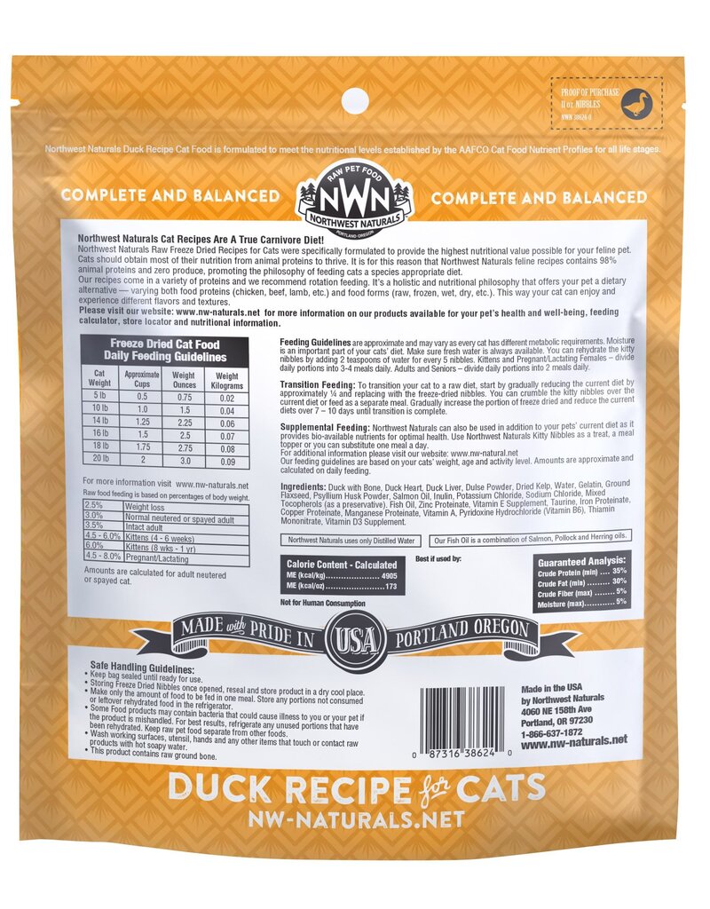 Northwest Naturals Northwest Naturals Freeze Dried Cat Food | Duck 11 oz