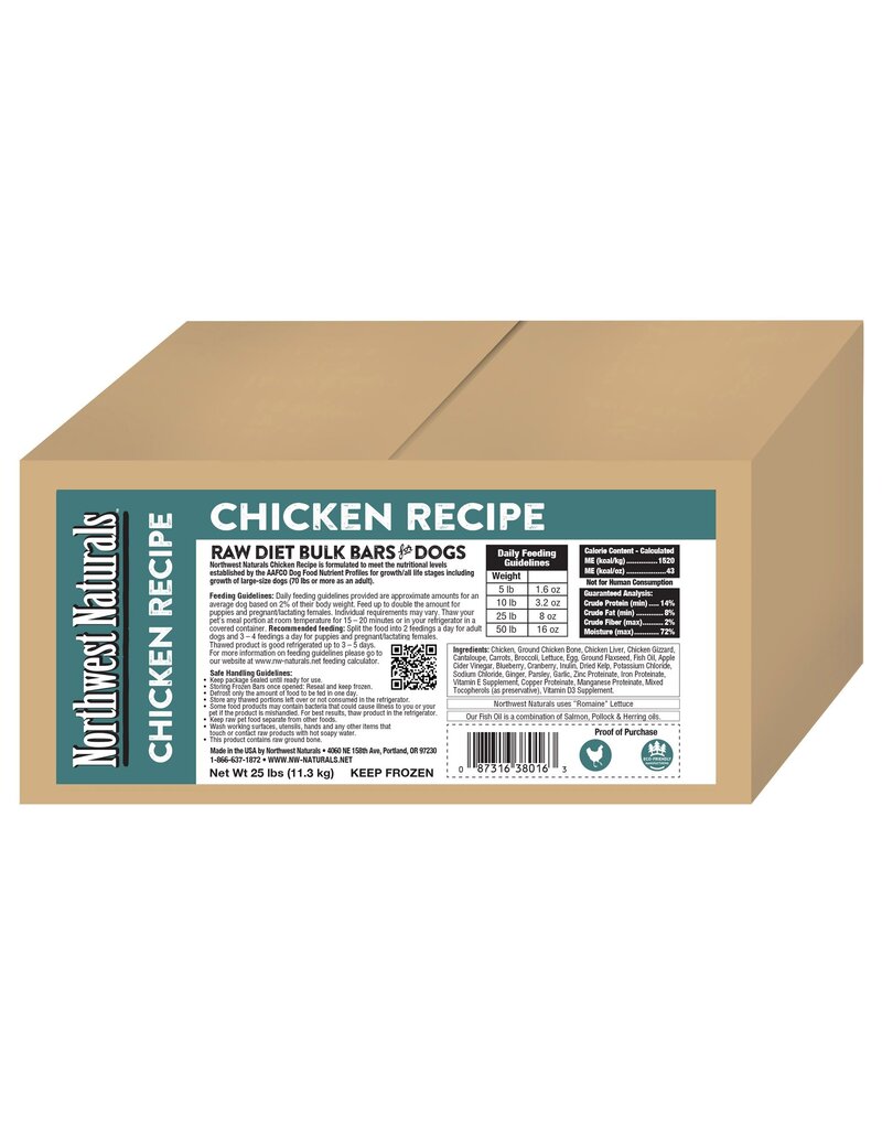 Northwest Naturals Northwest Naturals Frozen Bars Chicken 25 lb CASE (*Frozen Products for Local Delivery or In-Store Pickup Only. *)