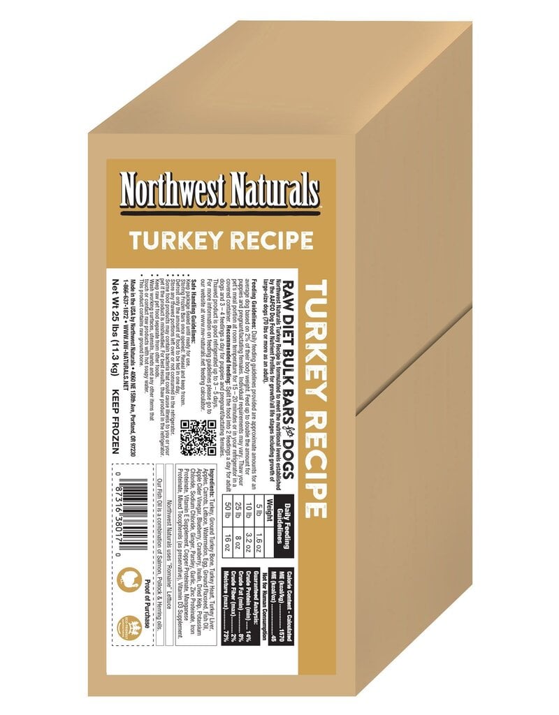 Northwest Naturals Northwest Naturals Frozen Bars Turkey 25 lb CASE (*Frozen Products for Local Delivery or In-Store Pickup Only. *)