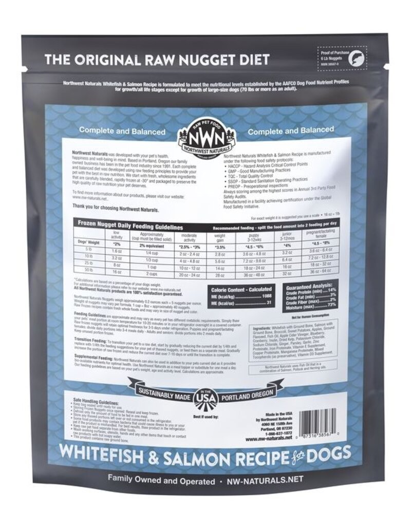 Northwest Naturals Northwest Naturals Frozen Dog Food Whitefish & Salmon 6 lb CASE (*Frozen Products for Local Delivery or In-Store Pickup Only. *)