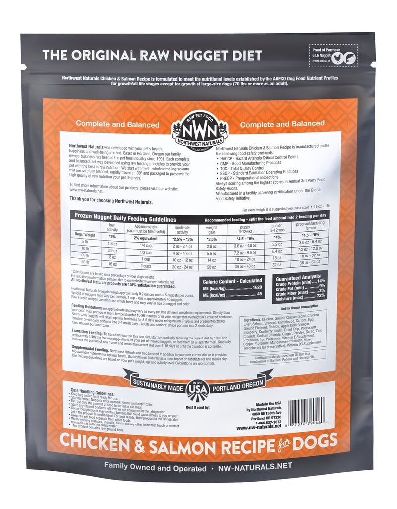 Northwest Naturals Northwest Naturals Frozen Dog Food Chicken & Salmon 6 lb CASE (*Frozen Products for Local Delivery or In-Store Pickup Only. *)