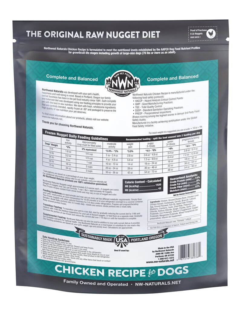 Northwest Naturals Northwest Naturals Frozen Dog Food Chicken 6 lb (*Frozen Products for Local Delivery or In-Store Pickup Only. *)