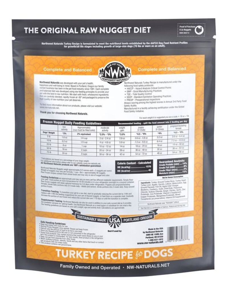 Northwest Naturals Northwest Naturals Frozen Dog Food Turkey 6 lb (*Frozen Products for Local Delivery or In-Store Pickup Only. *)