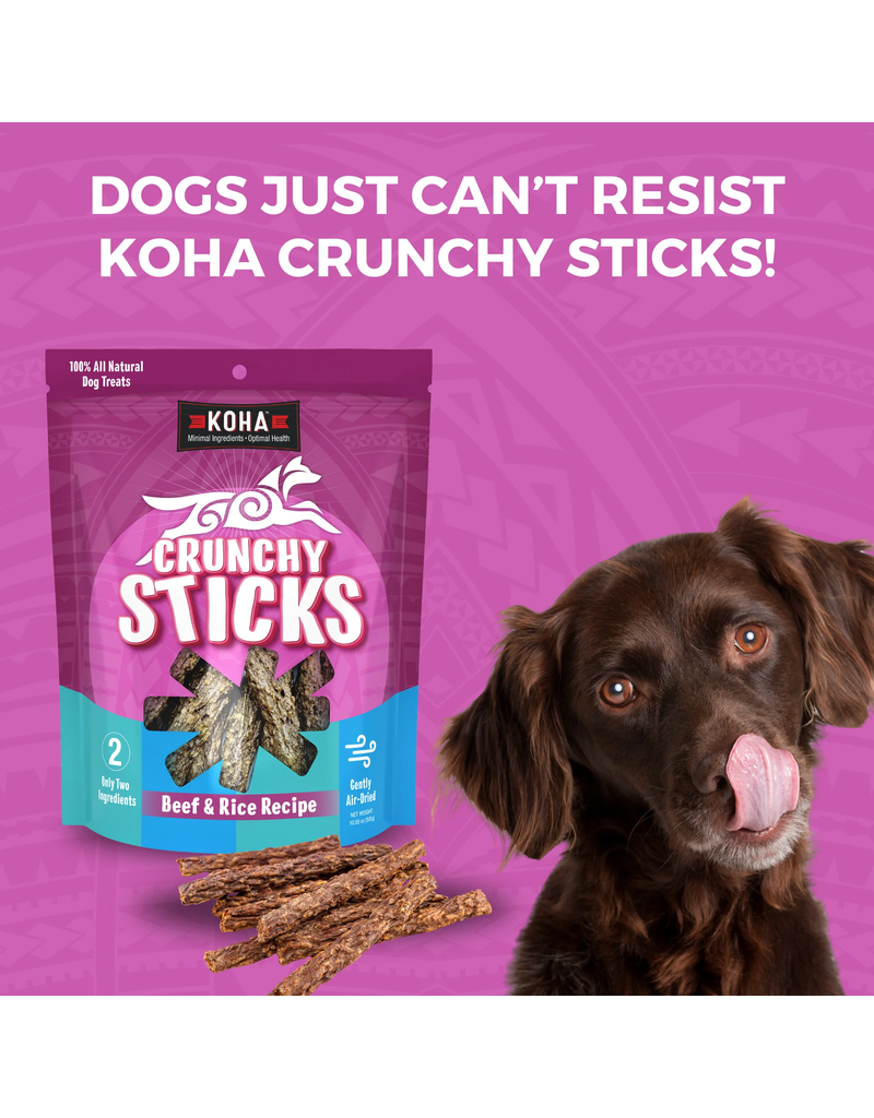 Koha Koha Treats | Air Dried Beef & Rice Crunchy Sticks 10.58 oz