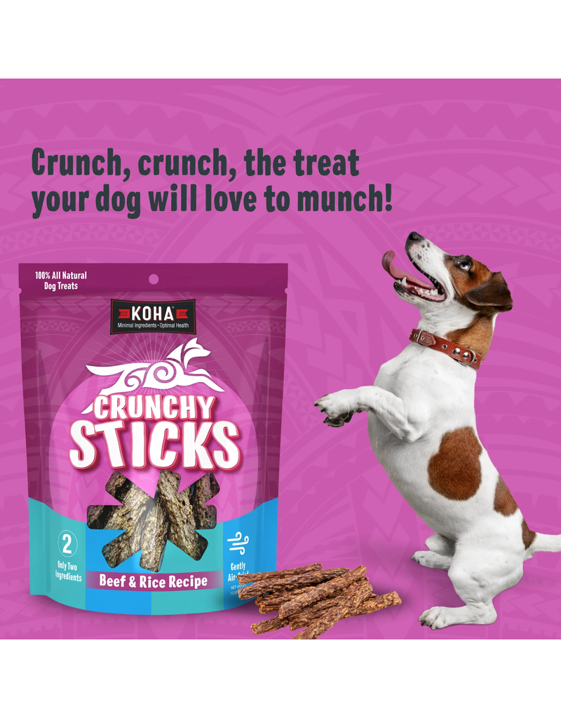 Koha Koha Treats | Air Dried Beef & Rice Crunchy Sticks 10.58 oz