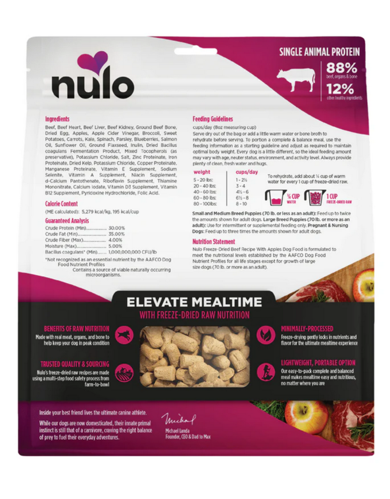 Nulo Nulo Freeze Dried Dog Food | Beef & Apples Recipe 18 oz