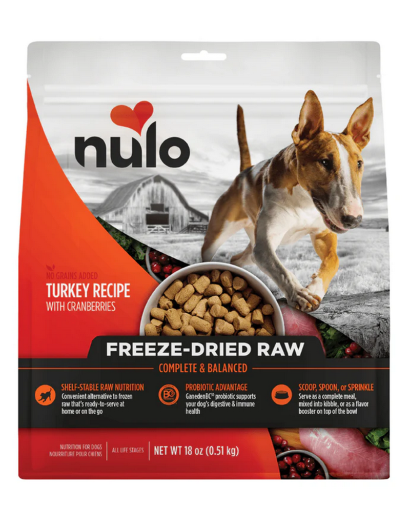 Nulo Nulo Freeze Dried Dog Food | Turkey & Cranberries Recipe 18 oz