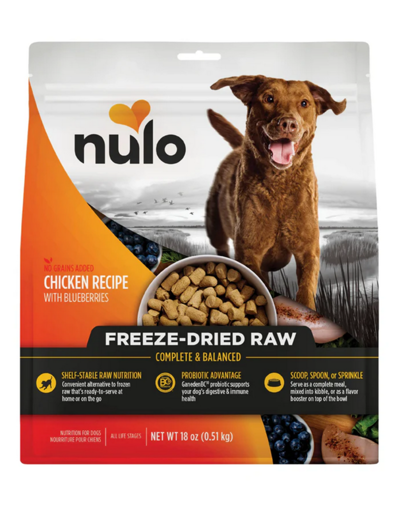 Nulo Nulo Freeze Dried Dog Food | Chicken & Blueberries Recipe 18 oz