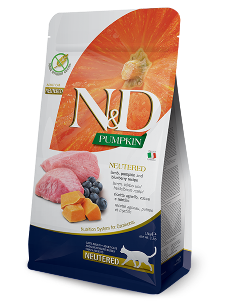 Farmina Pet Foods Farmina Grain Free Cat Kibble | Lamb, Pumpkin, & Blueberry Neutered 3.3 lb