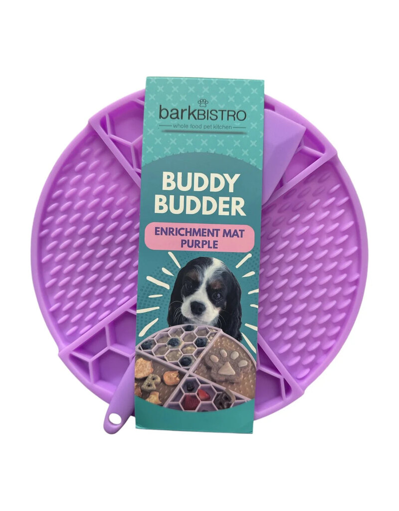 Bark Bistro Bark Bistro Buddy Budder | Purple Enrichment Mat with Spatula
