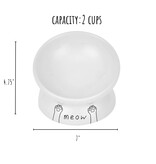 Park Life Park Life | Meow Elevated Ceramic Cat Dish White Small