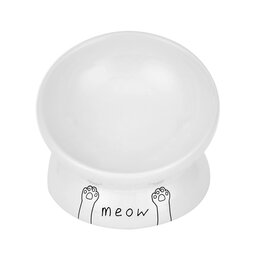 Park Life Park Life | Meow Elevated Ceramic Cat Dish White Small