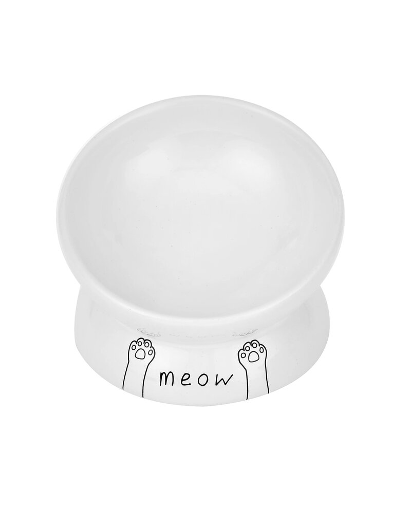 Park Life Park Life | Meow Elevated Ceramic Cat Dish White Small