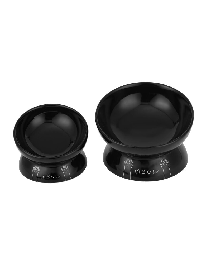 Park Life Park Life | Meow Elevated Ceramic Cat Dish Black Small