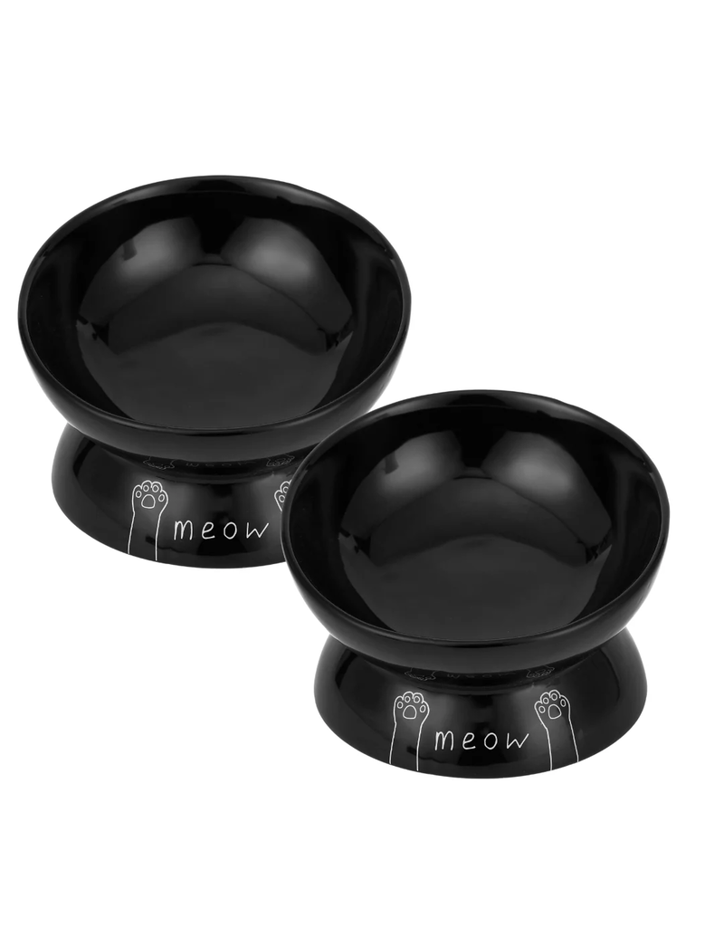 Park Life Park Life | Meow Elevated Ceramic Cat Dish Black Small