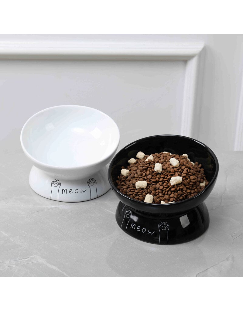Park Life Park Life | Meow Elevated Ceramic Cat Dish White Large