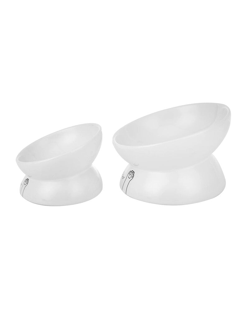 Park Life Park Life | Meow Elevated Ceramic Cat Dish White Large