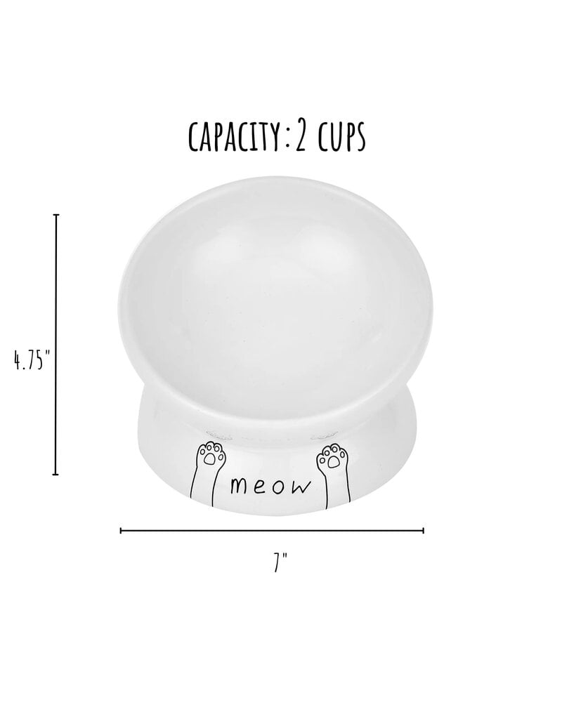 Park Life Park Life | Meow Elevated Ceramic Cat Dish Black Large