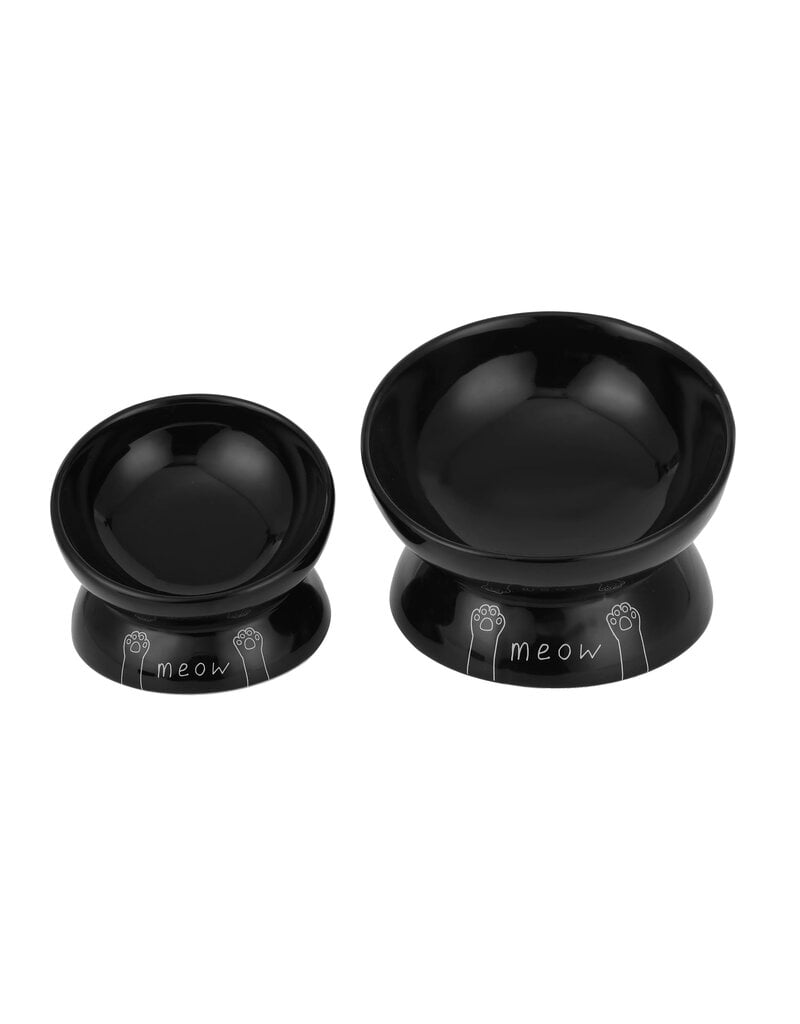 Park Life Park Life | Meow Elevated Ceramic Cat Dish Black Large