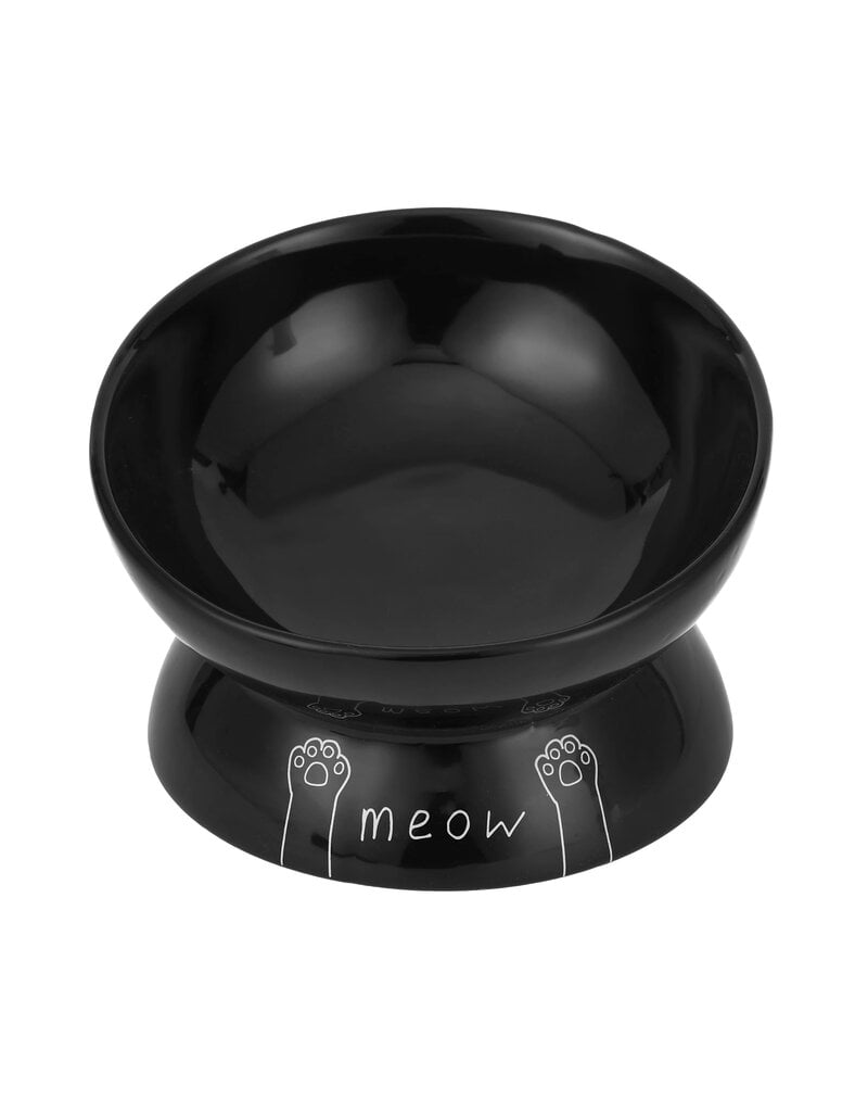 Park Life Park Life | Meow Elevated Ceramic Cat Dish Black Large