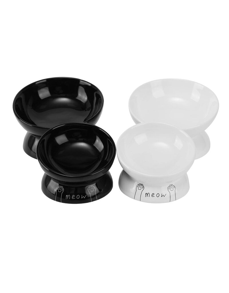 Park Life Park Life | Meow Elevated Ceramic Cat Dish Black Large