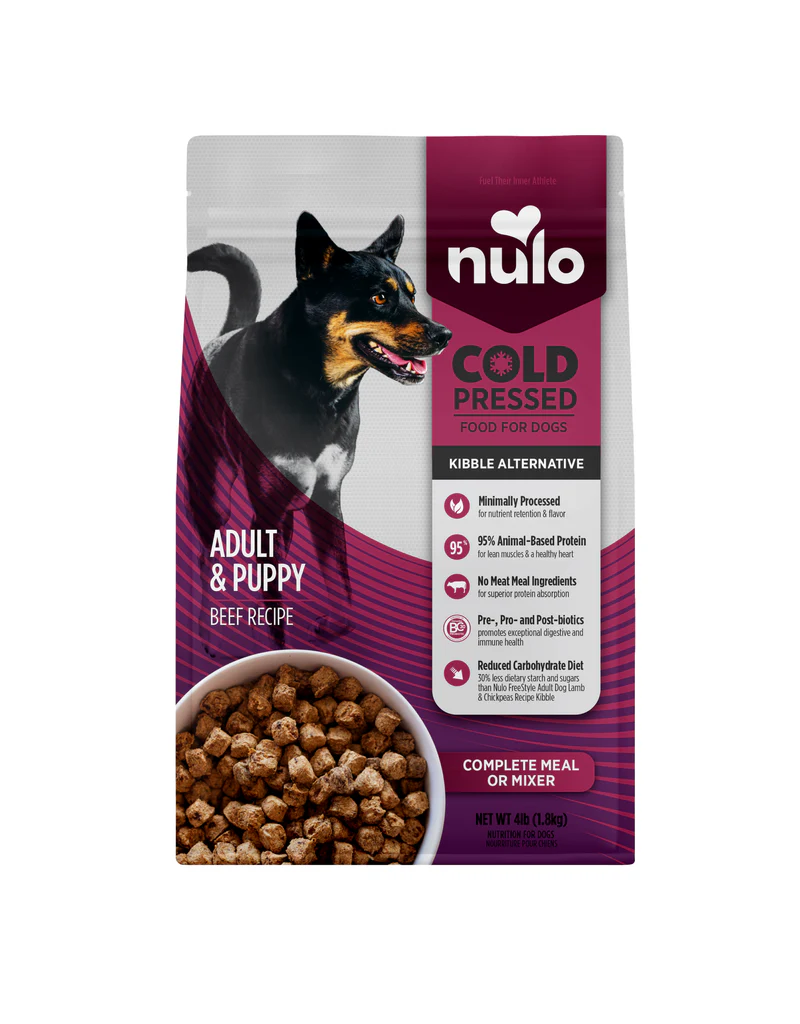 Nulo Nulo Dog Food Cold Pressed | Adult & Puppy Beef Recipe 4 lb