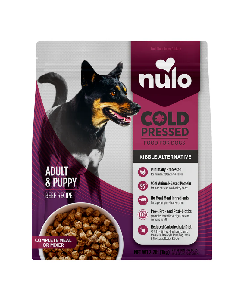 Nulo Nulo Dog Food Cold Pressed | Adult & Puppy Beef Recipe 2.2 lb