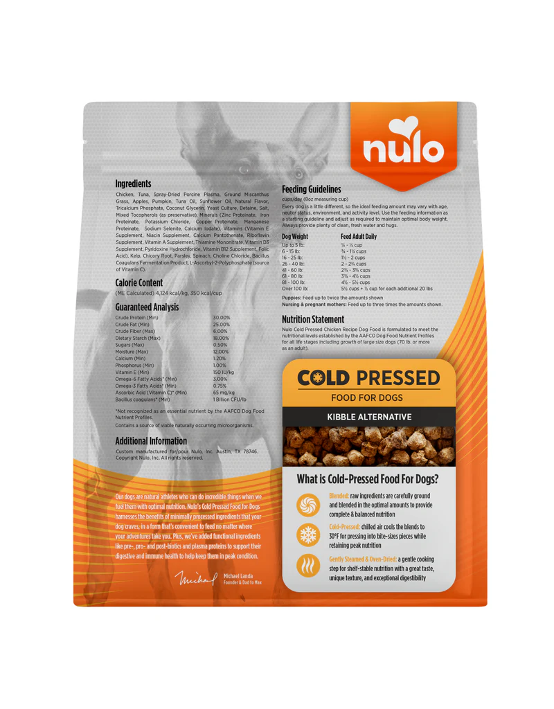 Nulo DISC/M Nulo Dog Food Cold Pressed | Adult & Puppy Chicken Recipe 2.2 lb