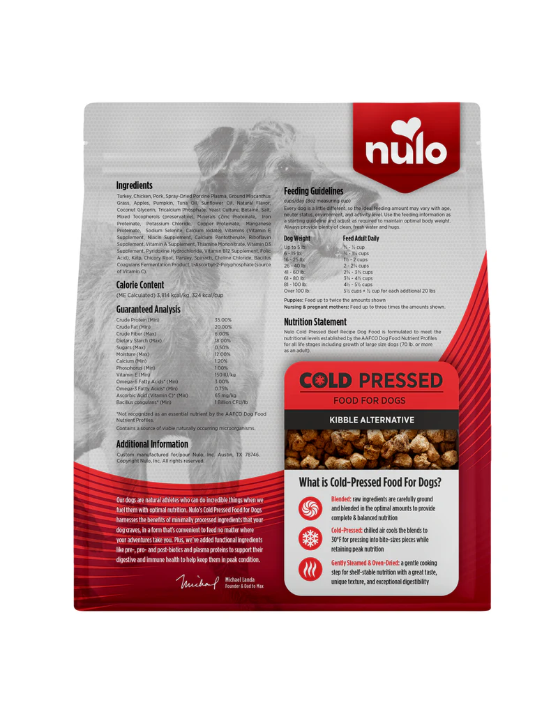 Nulo Nulo Dog Food Cold Pressed | Adult & Puppy Turkey Recipe 2.2 lb