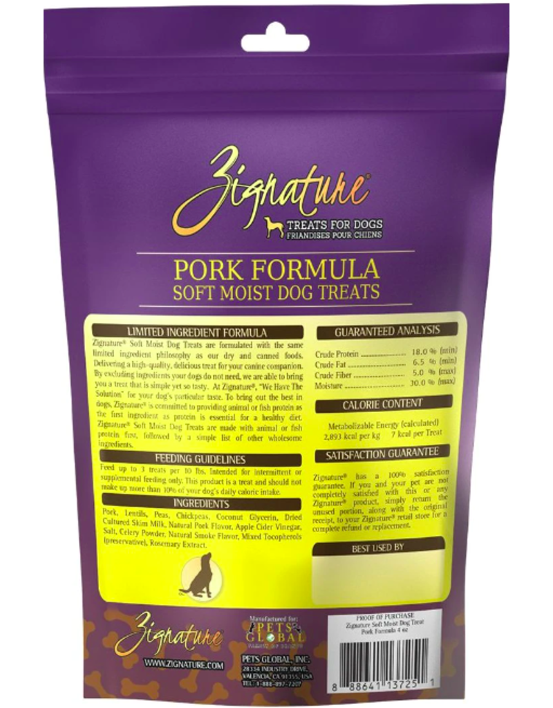 Zignature Zignature Soft Dog Treats | Pork Mini Hearts 4 oz