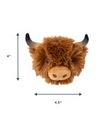 Tall Tails Tall Tails Plush Dog Toys | 2-in-1 Highland Cow Head Hidden Squeaker 4"