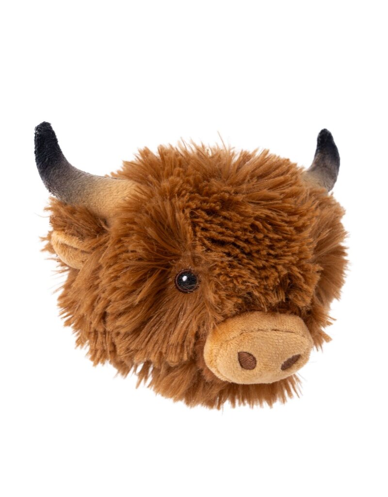 Tall Tails Tall Tails Plush Dog Toys | 2-in-1 Highland Cow Head Hidden Squeaker 4"