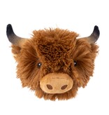 Tall Tails Tall Tails Plush Dog Toys | 2-in-1 Highland Cow Head Hidden Squeaker 4"