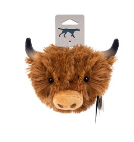 Tall Tails Tall Tails Plush Dog Toys | 2-in-1 Highland Cow Head Hidden Squeaker 4"
