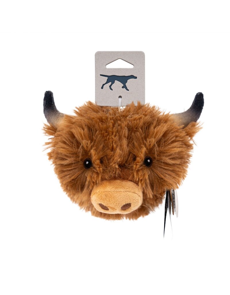 Tall Tails Tall Tails Plush Dog Toys | 2-in-1 Highland Cow Head Hidden Squeaker 4"