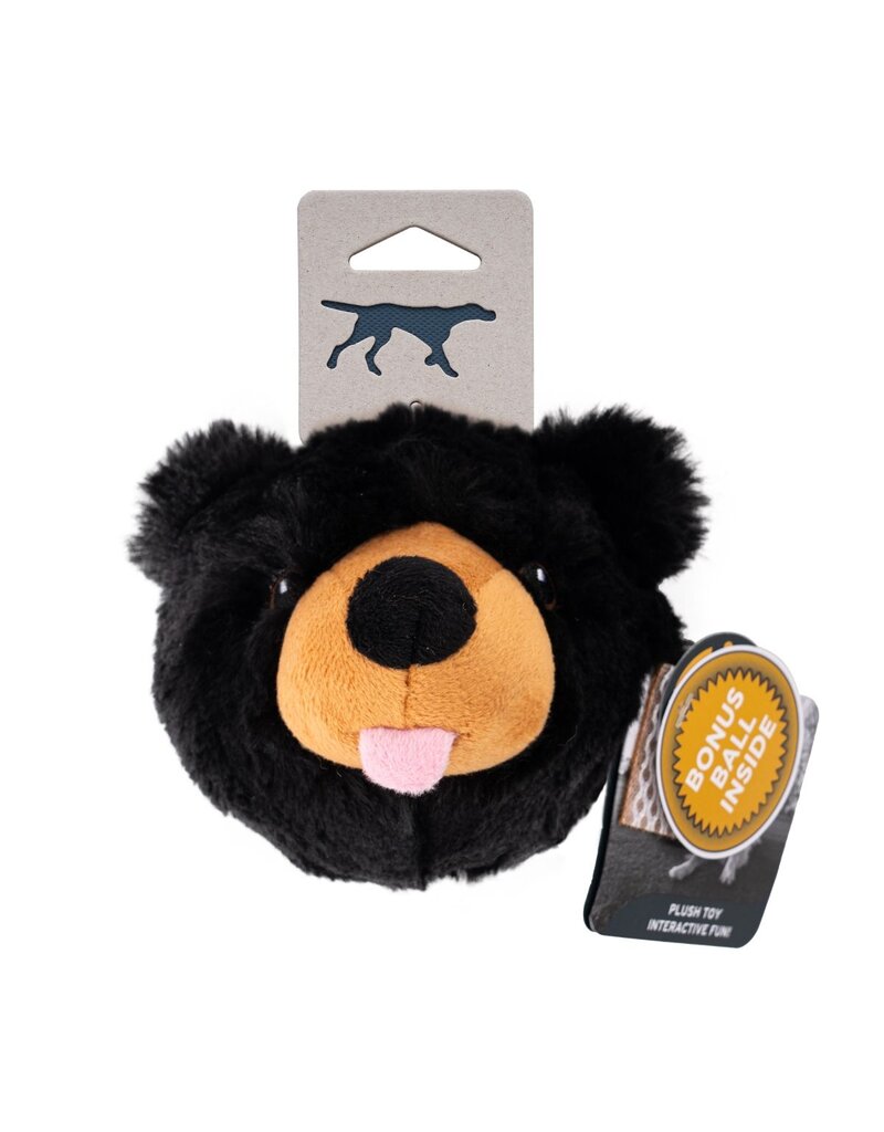Tall Tails Tall Tails Plush Dog Toys | 2-in-1 Black Bear Head Ball 4"