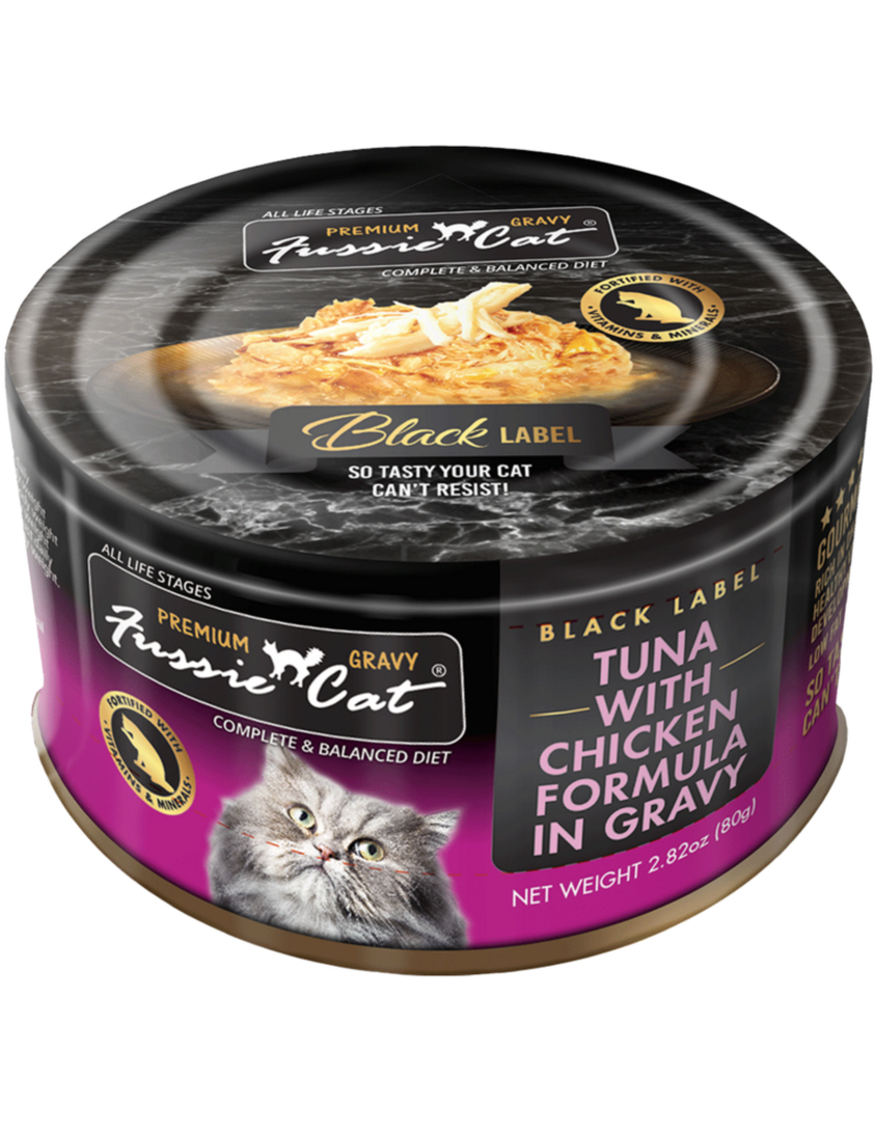 Fussie Cat Fussie Cat Canned Cat Food | Black Label Tuna with Chicken in Gravy 2.82 oz CASE