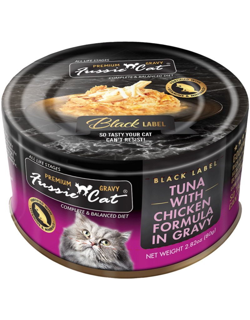Fussie Cat Fussie Cat Canned Cat Food | Black Label Tuna with Chicken in Gravy 2.82 oz single