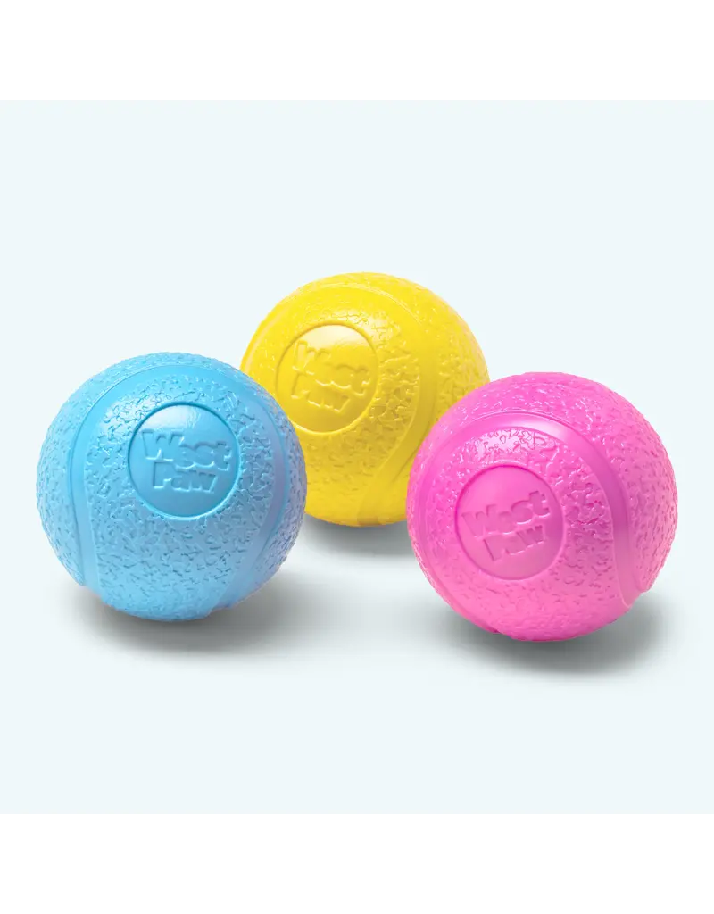 West Paw West Paw Dog Toys | Boundr Fetch Balls Dandelion/Hot Pink Small 2 pack