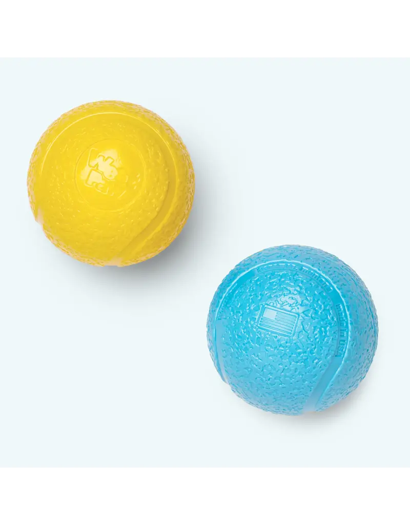 West Paw West Paw Dog Toys | Boundr Fetch Balls Aqua/Dandelion Small 2 pack