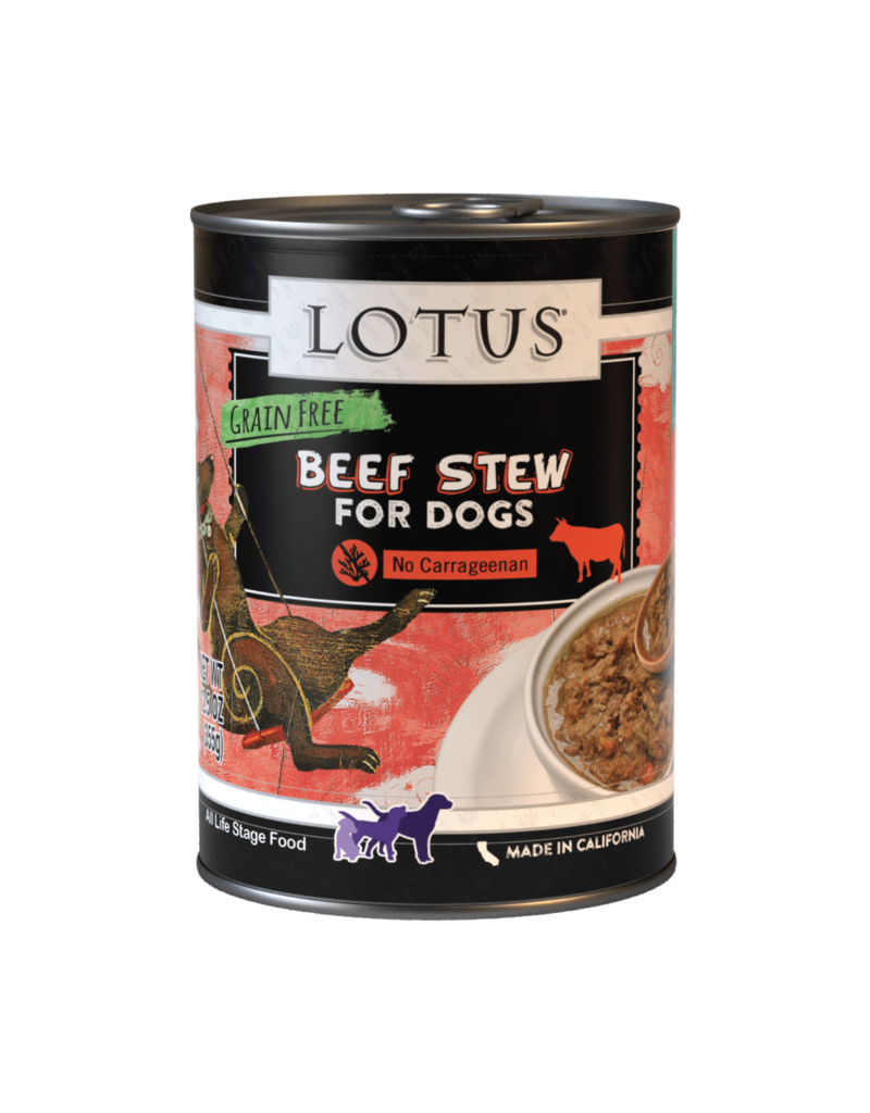 Lotus Natural Pet Food Lotus Stew Canned Dog Food | Grain Free Beef & Asparagus 12.5 oz single