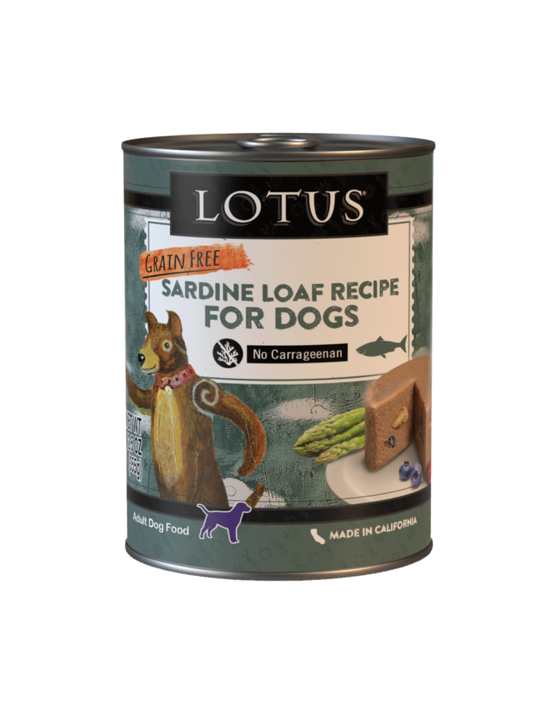 Lotus Natural Pet Food Lotus Pate Canned Dog Food | Grain Free Sardine Loaf 12.5 oz single