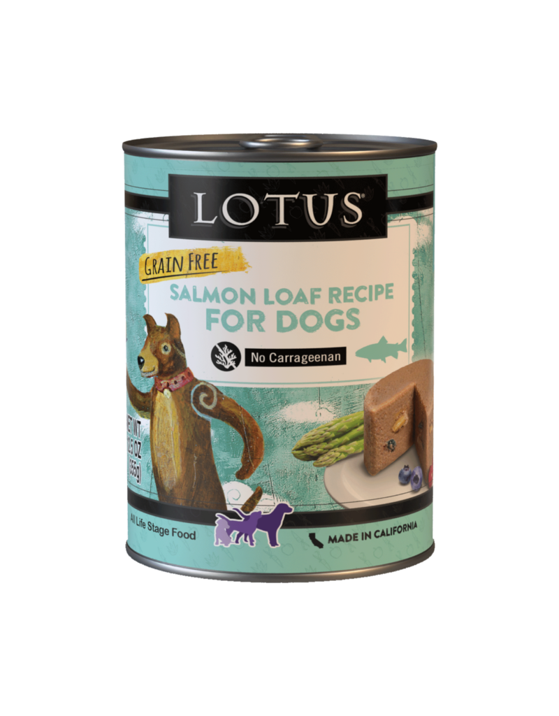 Lotus Natural Pet Food Lotus Pate Canned Dog Food | Grain Free Salmon Loaf 12.5 oz single