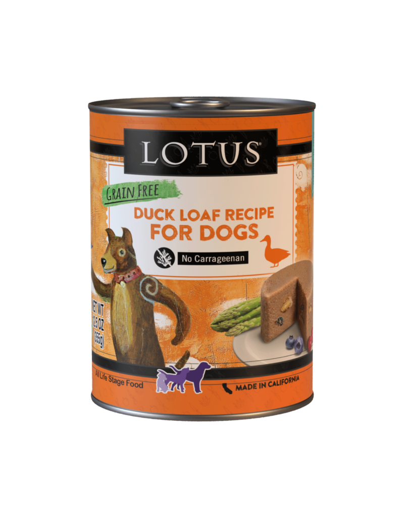 Lotus Natural Pet Food Lotus Pate Canned Dog Food | Grain Free Duck Loaf 12.5 oz single